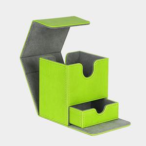 Caja de cubierta de tarjeta de <span class=keywords><strong>juego</strong></span> de pelusa de cuero impermeable Premium portátil MIO con cajón de dados diseño en forma de U para viajar fácilmente para juegos de mesa - Product Image 4