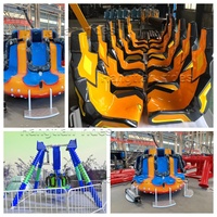 Manège à Pendules en Acier et Fibre de Verre pour Enfants, 6 Places, pour Intérieur et Extérieur, Idéal pour Centres Commerciaux