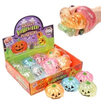 Nouveau produit transfrontalier : Jouet anti-stress en caoutchouc à presser en forme de tête de citrouille amusante pour Halloween, décompression et décoration, cadeau rebondissant