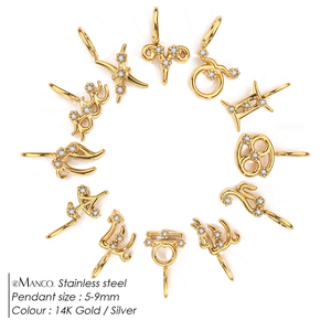 EManco Pendentif en acier inoxydable <span class=keywords><strong>signe</strong></span> <span class=keywords><strong>du</strong></span> zodiaque étoile 12 mois, accessoires pour collier, bijoux pour femme et <span class=keywords><strong>homme</strong></span>, cadeaux, vente en gros - Product Image 2