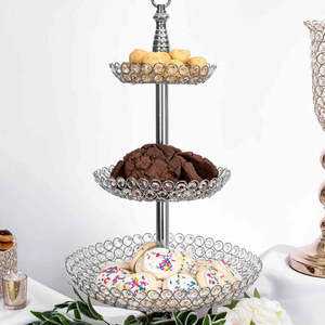 Nuevo Soporte Profesional de 2 Niveles <span class=keywords><strong>para</strong></span> Tartas, con Base de Metal <span class=keywords><strong>y</strong></span> Espejo con Cuentas Doradas, Elegante, Vintage, Moderno, Lujoso <span class=keywords><strong>y</strong></span> Sencillo <span class=keywords><strong>para</strong></span> Decoración de Bodas - Product Image 2