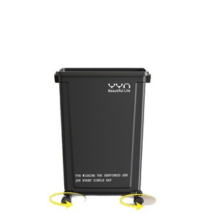 Yyn Wheeled Trash Can Large Rectangular Plastic Indoor Household Waste <b>Bin</b> With Wheels Movable Sanitary Can - Product Image 3