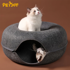 Accogliente a due piani in feltro di gatto ciambella Tunnel letto modello solido all'ingrosso giocattolo di addestramento per cani <span class=keywords><strong>e</strong></span> gatti - Product Image 1