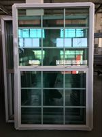 Ventana colgante de estilo americano, ventanas correderas verticales de PVC/ UPVC, doble acristalado, UPVC