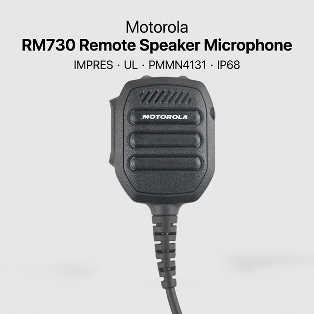MOTOROLA RM730 IMPRES Remote Speaker Microphone Standard Compact Mini Microphone UL PMMN4131 for Walkie Talkie Ion R7