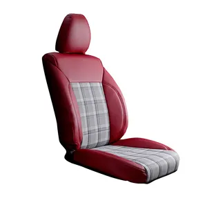 רכב מושב כיסוי PVC עור עם פולקסווגן MK7 קלארק Tartan משובץ GTD GTE GTI אפור כהה רכב מושב מכסה מותאם אישית פריט סגנון