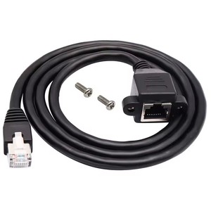 Câble d'extension réseau RJ45 8P8C, <span class=keywords><strong>RJ</strong></span> <span class=keywords><strong>45</strong></span> mâle vers femelle, montage sur panneau à vis, câble Ethernet LAN court, 0,15 m, 1 m, 2 m, 3 m, 5 m, 10 m - Product Image 3