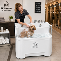 Baignoire SPA pour animaux de compagnie en acrylique stérile à micro-bulles d'ozone, bassin de lavage pour chiens avec fenêtre en verre pour hôpital vétérinaire