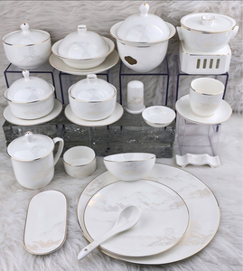 Nouvel ensemble de vaisselle carrée en porcelaine de style chinois, motif bleu et blanc, peint à la main, avec cuillère/fourchette/couteau/baguettes, compatible lave-vaisselle - Product Image 1