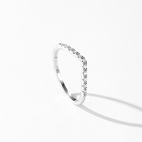 Bague tendance minimaliste en argent S925, forme géométrique irrégulière, incrustée de moissanite, bague en V brillante pour femmes