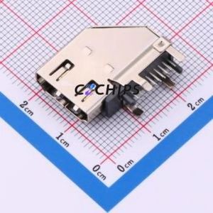 HDMI-001A HDMI Connector Bent Lead Through Hole Connector HDMI-A Female 19P Side Insert - Product Image 1