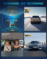 Caméra embarquée AI DMS 4K, caméra embarquée Sony Starvis 2, boîte noire de voiture, caméra embarquée 4 objectifs, enregistreur de conduite avec vision nocturne
