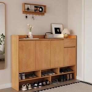 XHA customizable oak colored solid wood custom <b>shoe</b> cabinet hallway <b>storage</b> - Product Image 6