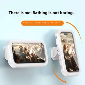 ที่วางโทรศัพท์มือถือกันน้ำแบบติดผนังสำหรับห้องน้ำ ป้องกันฝ้า ใช้ในครัวได้ ปรับความยาวได้ หมุนได้ ใช้สำหรับดูวีดีโอ - Product Image 4