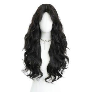 2025 femmes longues bouclés vague d'eau dentelle avant fibre chimique couvre-chef complet centre séparé <span class=keywords><strong>frange</strong></span> Afro pour un usage quotidien visage <span class=keywords><strong>carré</strong></span> - Product Image 2