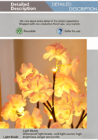 Lampu Peri LED Bunga Sakura Romantis Hangat, untuk Hari Valentine, Pesta Pernikahan, Natal, Rumah, Teras, Taman, Festival Luar Ruangan