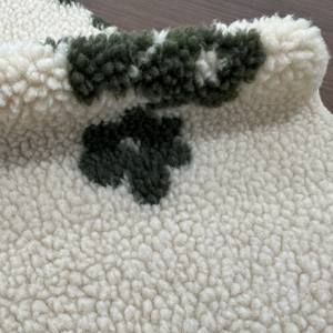 신선한 녹색 자카드 니트 셰르파 플러시 원단 프리미엄 인조 모피 소재 어린이 침대 베개 커버 홈 장식 애완 동물 의류 - Product Image 5