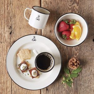 Vintage men Bộ đồ ăn và tấm kết hợp dễ dàng để thực hiện trên các chuyến đi đường ngoài trời tối giản đồ dùng nhà bếp thiết lập - Product Image 3