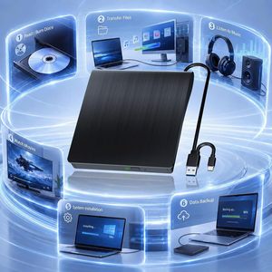 Lecteur <span class=keywords><strong>Blu</strong></span>-<span class=keywords><strong>Ray</strong></span> externe prenant en charge la lecture/écriture de disques 50G, graveur <span class=keywords><strong>Blu</strong></span>-<span class=keywords><strong>Ray</strong></span> 3D portable USB 3.0/Type-C pour Windows MacOS Laptop Desktop Mac - Product Image 5