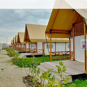 Personalizado 2025 al aire libre impermeable poste de madera tienda de un solo piso habitación de hotel tienda de lona de lujo Living Resort Glamping Safari tiendas de campaña - Product Image 3
