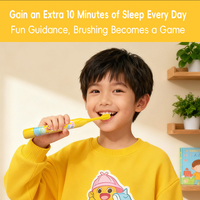 Sikat Gigi Portabel untuk Anak-Anak dengan Dispenser Pasta Gigi Satu Tekan, Perawatan Gigi Pemutih untuk Anak-Anak