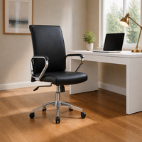ALINUNU Prix de gros Chaise de bureau personnalisée à dossier moyen pour bureau à domicile en cuir PU pivotante à 360 degrés