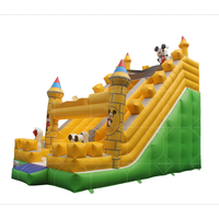 Château gonflable gonflable de qualité commerciale avec toboggan tropical impressionnant pour le plaisir de jouer et le divertissement de la maison de rebond