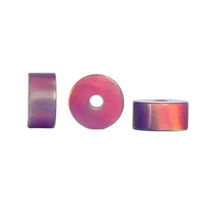 Aurora Opal China Suppliers Big Hole Bracelet Space Beads OLP338 Double Flat Cut Slice Nebula Opal for DIY Jewelry
