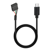 Cable USB 2.0 de 9 pines para panel frontal, conector hembra de 9 pines a USB-C en ángulo recto para actualización del panel frontal del chasis de escritorio