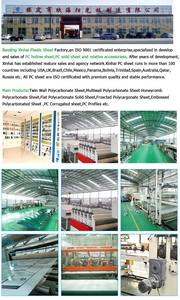 Hoja de PC de pared doble hueca de <span class=keywords><strong>policarbonato</strong></span> <span class=keywords><strong>transparente</strong></span> de 8mm con revestimiento UV para techo de invernadero - Product Image 5