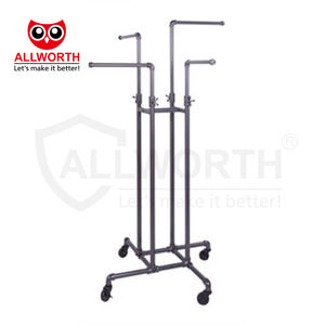 Yeni tasarım ayarlanabilir çoklu kullanım modları mobil boru tarzı 4 yollu giysi kıyafet rafı ev perakende mağaza için - Product Image 1