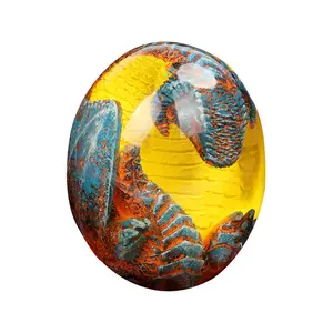 Escultura luminosa transparente de resina, regalo de Navidad, huevos de dinosaurio, Lava, dragón