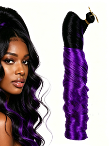 BELEZA 1B/violet spirale Curl haute 24 pouces 150g température fil fibre synthétique tressage Crochet femmes africaines Extension de cheveux - Product Image 1