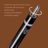 Tongkat Biliar ZOKUE AXD-1 3 Cushion Carom Pool dengan Shaft Serat Karbon, Kayu Maple, Sambungan Baja Tahan Karat, Desain 2-Piece, Ujung 12mm