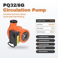 Pompa Sirkulasi Terproteksi IPUS PQ32/8G OEM 270W 9.6m/h 8m Max Head DN50 10 Bar Pompa Motor Air Panas Terisolasi untuk Boiler dan Pemanas Lantai