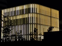 Fenêtre pare-soleil en aluminium motorisé perforée, de luxe, couleur or, fonctionnement à l'extérieur, avec éclairage, livraison gratuite (CE)