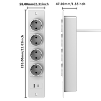 OEM Gömme Masaüstü Güç Girişi AC Prizleri USB-C Portları Ofis Otel Mobilyaları Toptan Satış için Masaüstü Şarj İstasyonu