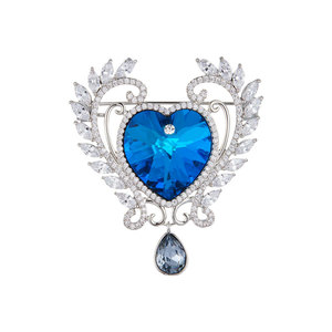Muyu Love Brooch Heart Shape Crystal Pin Women's Gift Jewelry - Product Image 5