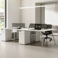 Nouvel ensemble de bureaux modulaires modernes pour personnel de bureau, conçu pour plusieurs personnes, avec écrans de confidentialité et mobilier