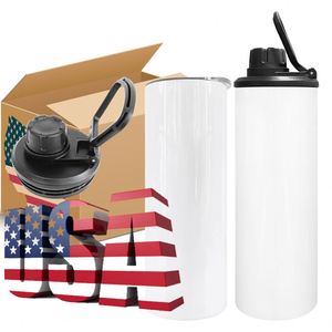 Vaso Recto Blanco de 20oz para Sublimación, Botella de Agua Deportiva, Taza de Viaje para Café y Agua con Tapa Deportiva, Envío desde Almacén en EE. UU. - Product Image 3