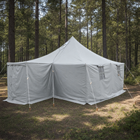 Carpa de Glamping Premium Grande de Lona, Resistente al Agua, para Verano, Familiar, Tipo Campana, con Ventanas, para 8-12 Personas, 16 m², Montaje Rápido