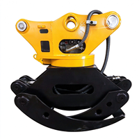 Grappin rotatif hydraulique pour excavatrice, pour bois, grumes et pierres en foresterie, avec accessoire de scie grappin en option