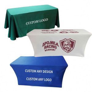Large Rectangular 6 8 Ft Stretch Black <b>Table</b> <b>Cloth</b> Printed 100% Soft Custom Print 4Ft 6Ft 8Ft Stretch <b>Table</b> Cover Fit - Product Image 1