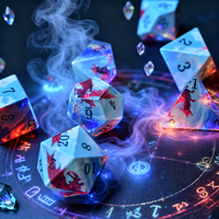 Ensemble de dés DND en plastique imprimé motif dragon, 7 pièces, dés polyédriques pour jeux de rôle sur table DND, vente en gros