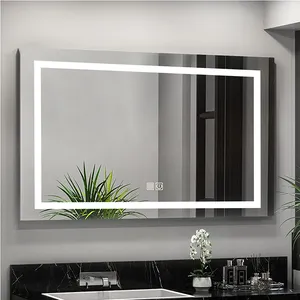 Rectangle Wall Mirror Bathroom Vanity Smart Mirror Waterproof Backlight Led Light Modern Bath Mirrors