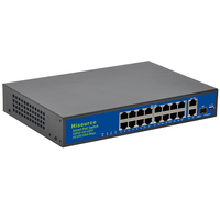 HAUTE QUALITÉ GIGABIT POE 16 PORTS COMMUTATEUR OEM ODM 250M LONGUE DISTANCE D'INTERPHONE de BÂTIMENT