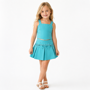 Ensemble de yoga pour filles : haut sans manches et jupe avec short intégré, taille et couleur personnalisables, livraison rapide pour les sports de plein air - Product Image 4