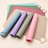 Vente en gros de tapis de table pour bébé en silicone de qualité alimentaire sans BPA ni PVC, forme d'ours mignon, antidérapant, tapis de repas pour enfants