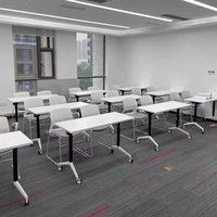 Table de formation moderne, mobile et pliable en MFC pour bureau à domicile ou poste de travail
