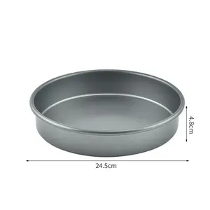 9" Grey Carbon Steel Round Cake Tin Non-stick Baking Oven Tray Sheet Pan Oven Baking Utensils